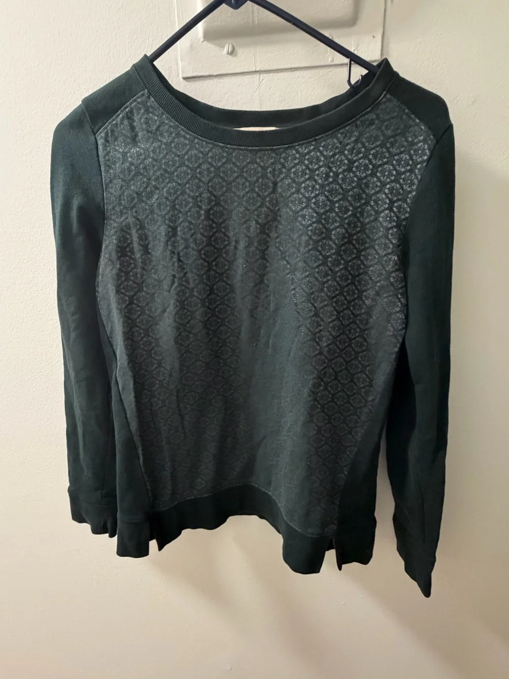Ann Taylor LOFT Textured Pullover Sweatshirt – Women’s XS – Olive Green
